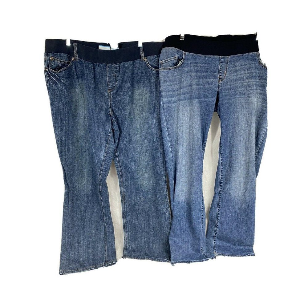 2 pair (1)Liz Lange Maternity Jeans Size 14 &(1)An